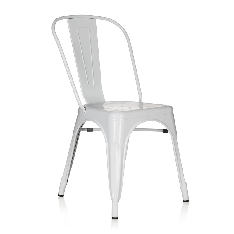 B-Ware hjh OFFICE Stuhl Sitzmöbel Bistrostuhl weiss stapelbar Gastronomie Sitz