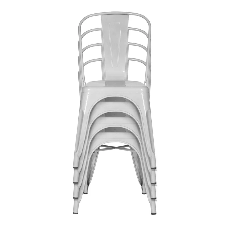 B-Ware hjh OFFICE Stuhl Sitzmöbel Bistrostuhl weiss stapelbar Gastronomie Sitz