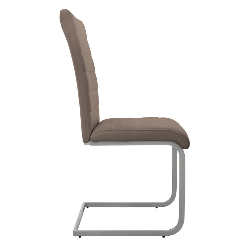 Esszimmerstuhl Freischwinger 2er Set mit Rückenlehne Braun Kunsterlederbezug ML-Design