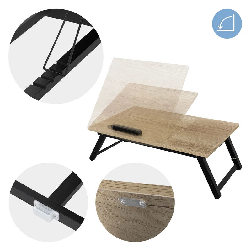 B-Ware Laptoptisch fürs Bett oder Sofa Eiche aus Holz ML-Design
