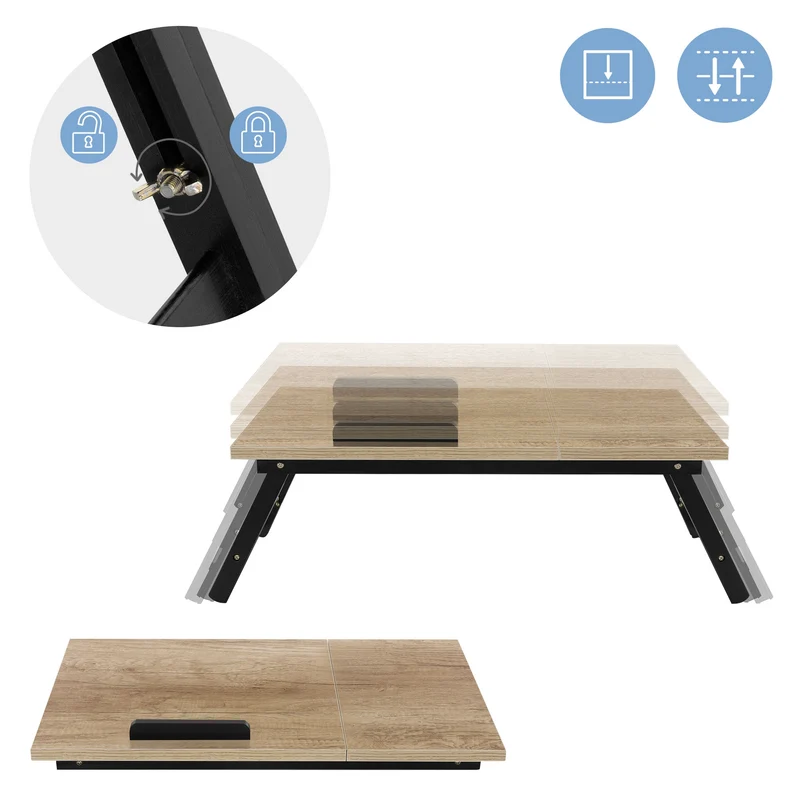 B-Ware Laptoptisch fürs Bett oder Sofa Eiche aus Holz ML-Design