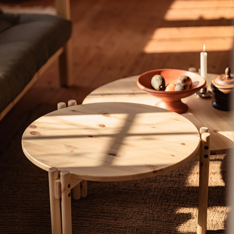 B-Ware Karup Design Couchtisch Tisch Wohnzimmer Tisch Kiefer natur Ø 60 cm