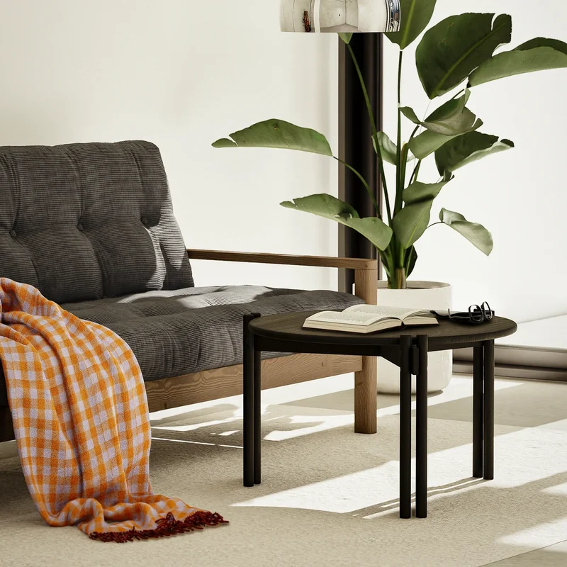 B-Ware Karup Design Couchtisch Tisch Wohnzimmer Tisch Kiefer natur Ø 60 cm