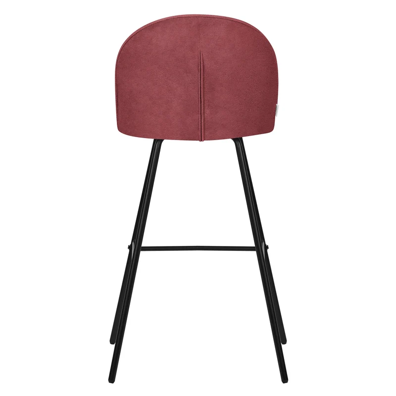 Barhocker 2er Set Rot 52x102x50 cm mit Rückenlehne und Fußstütze bis 120 kg ML-Design