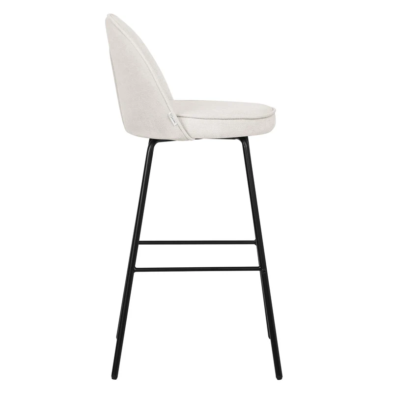 Barhocker 2er Set Beige 52x102x50 cm mit Rückenlehne und Fußstütze bis 120 kg ML-Design