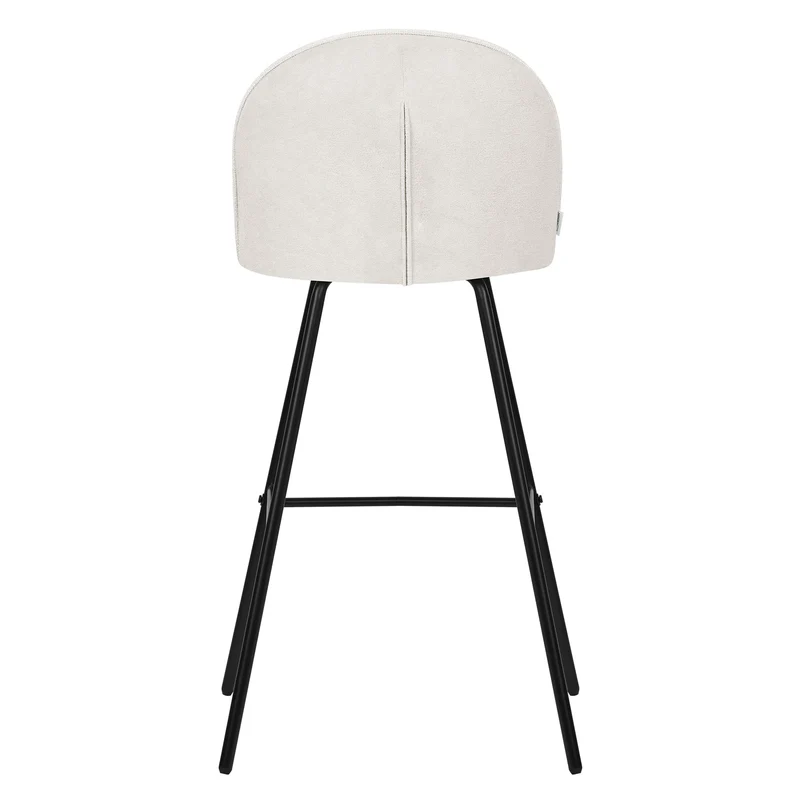 Barhocker 2er Set Beige 52x102x50 cm mit Rückenlehne und Fußstütze bis 120 kg ML-Design