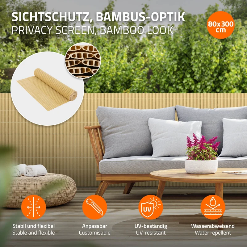 Sichtschutzmatte Sichtschutzzaun PVC Bamus UV-Schutz