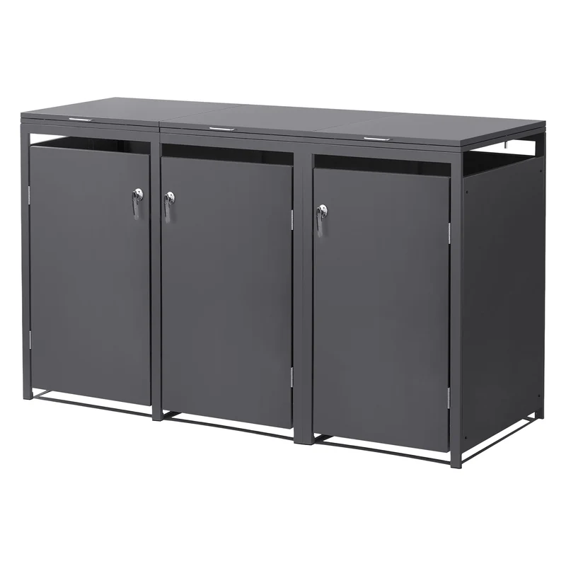 Mülltonnenbox Mülltonnenverkleidung für bis zu 4 Tonnen je 240L aus Stahl