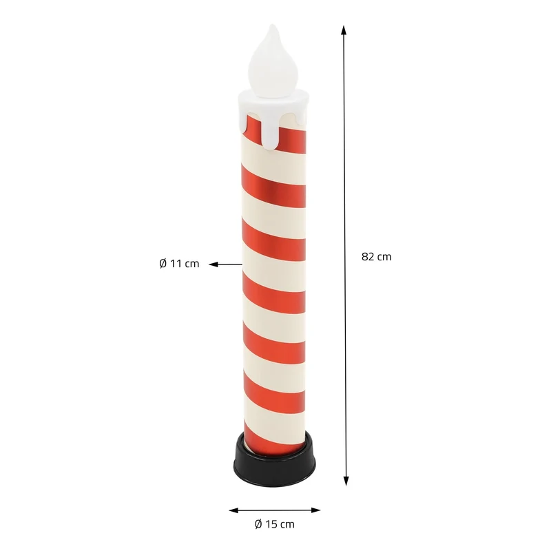 2x LED Flackernden Kerzen Weiß-Rot 82 cm Leuchtkerze mit Timer Innen & Außen