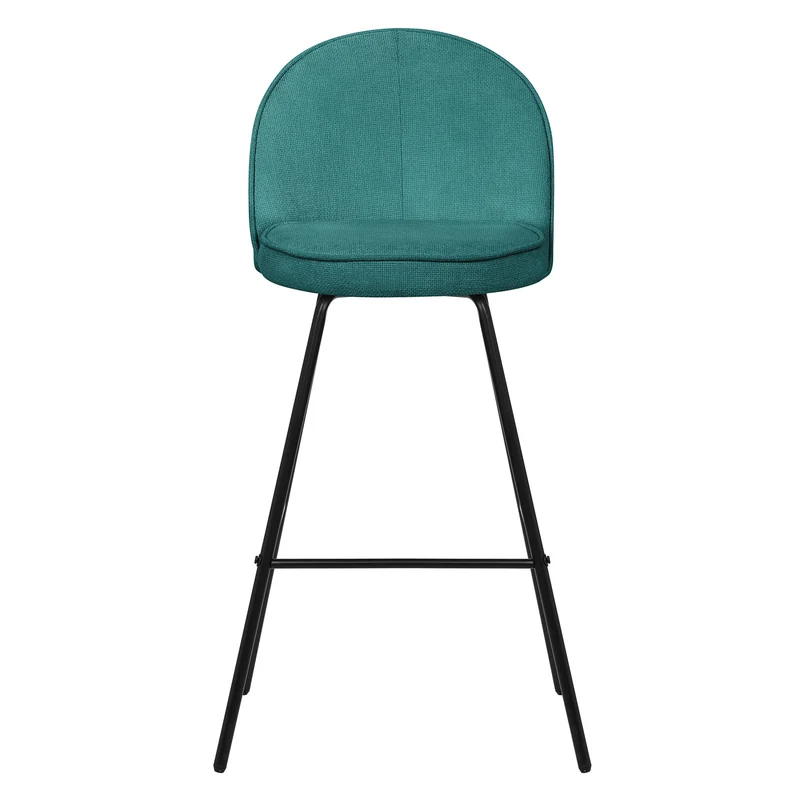 Barhocker 2er Set Petrol 52x102x50 cm mit Rückenlehne und Fußstütze bis 120 kg ML-Design