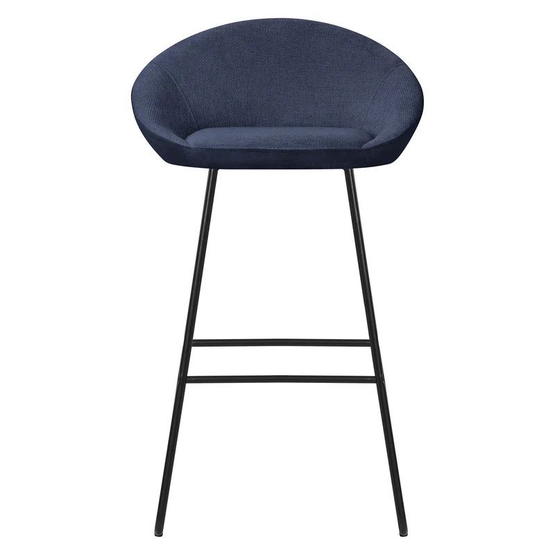 Barhocker 2er Set Dunkelblau 56x94x50 cm mit Rückenlehne und Fußstütze bis 120 kg ML-Design
