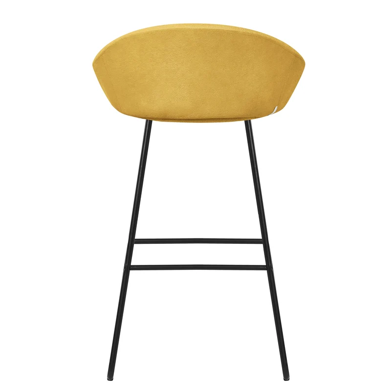 Barhocker 2er Set Senf 56x94x50 cm mit Rückenlehne und Fußstütze bis 120 kg ML-Design