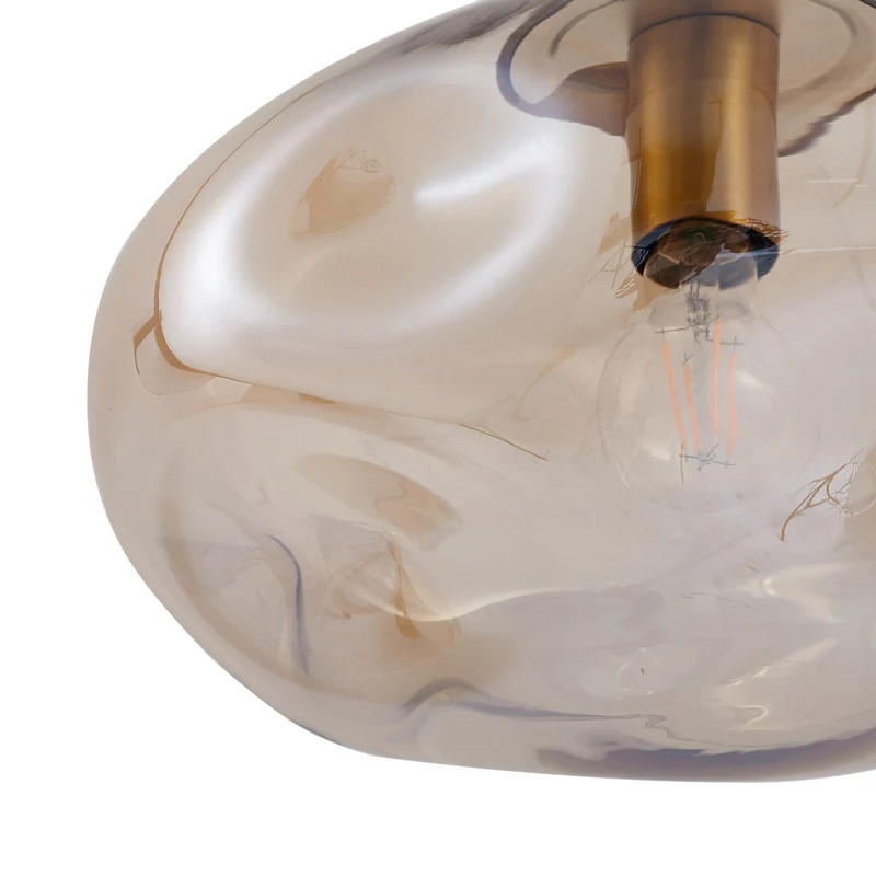 B-Ware Lindby Hängeleuchte Pendelleuchte Lelia amber Glas Ø35cm LED Lampe Leuchte Spot