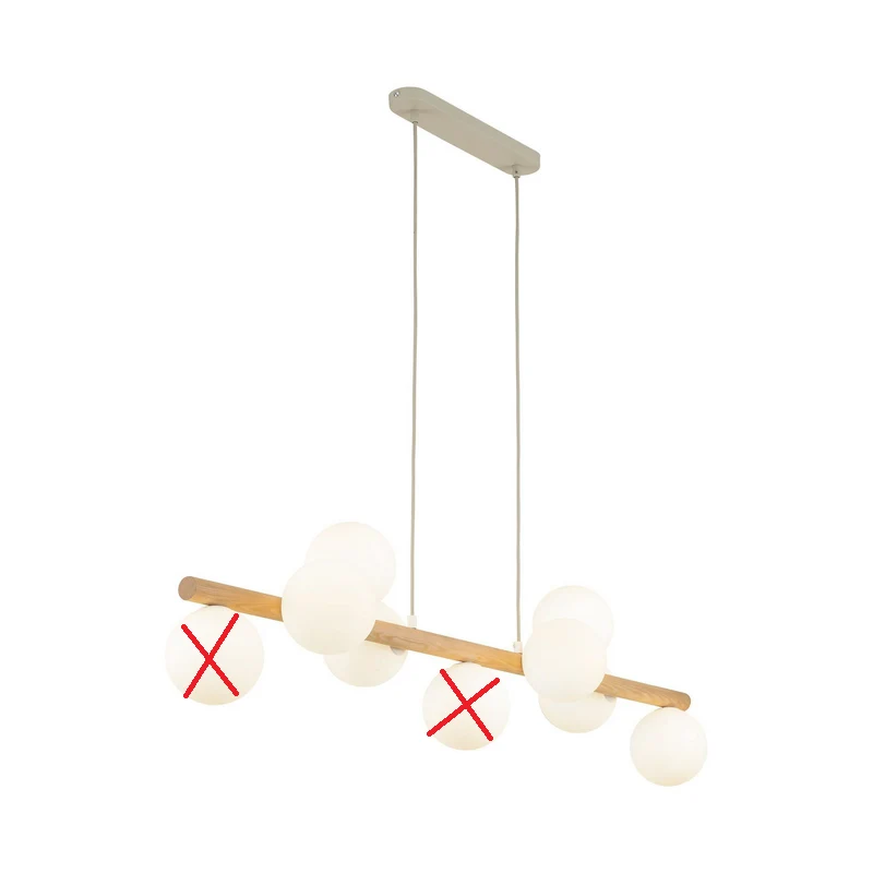B-Ware Hängeleuchte Estera Opalglas Holz neunflammig Hängelampe Lampe SIEHE TEXT/F37