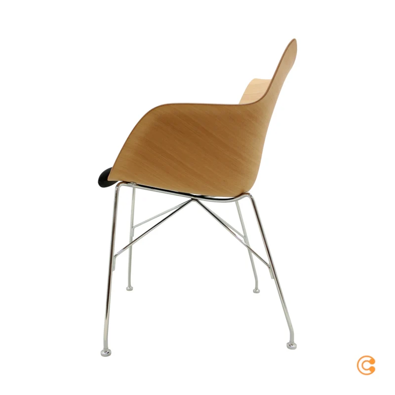 B-Ware Kartell Q/Wood Stuhl mit Rollen Bürostuhl Schreibtischstuhl Drehstuhl Bürosessel