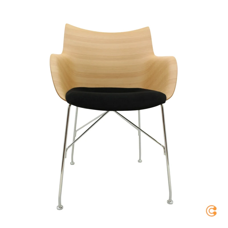B-Ware Kartell Q/Wood Stuhl mit Rollen Bürostuhl Schreibtischstuhl Drehstuhl Bürosessel