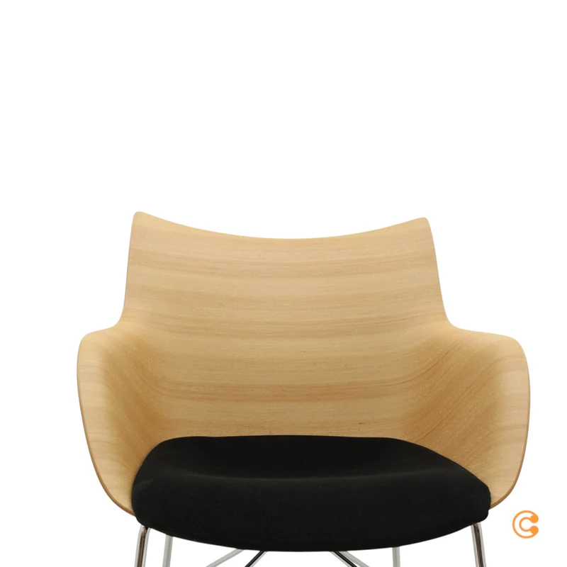 B-Ware Kartell Q/Wood Stuhl mit Rollen Bürostuhl Schreibtischstuhl Drehstuhl Bürosessel