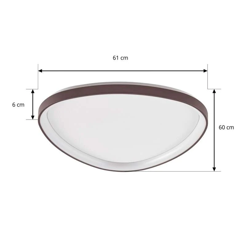 B-Ware Lucande Deckenleuchte Lampe Asken LED dimmbar CCT braun 61x60cm 2870 Lumen