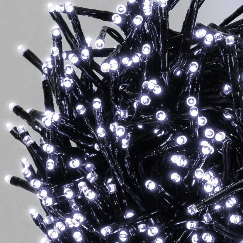 LED Cluster Lichterkette 39m, 3000 LEDs Kaltweiß, mit Timer und 8 Leuchtmodi, IP44 Innen/Außen