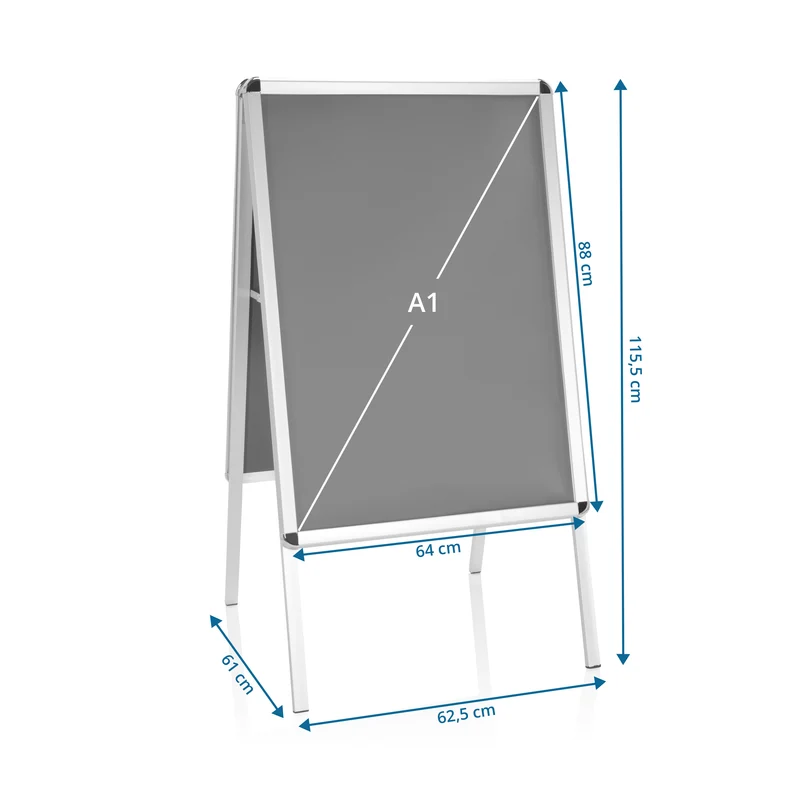B-Ware hjh OFFICE Kundenstopper Gehwegaufsteller Plakatständer Aluminium AGENDA II