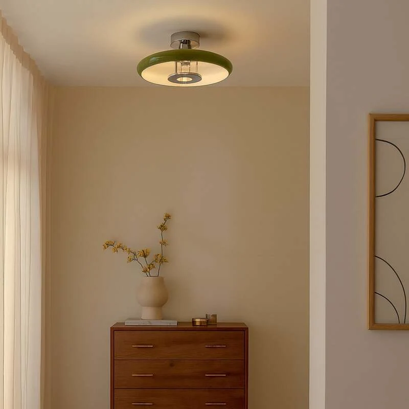 B-Ware Lindby Deckenleuchte Branford LED Lampe Leuchte dimmbar grün Ø35cm 16cm hoch