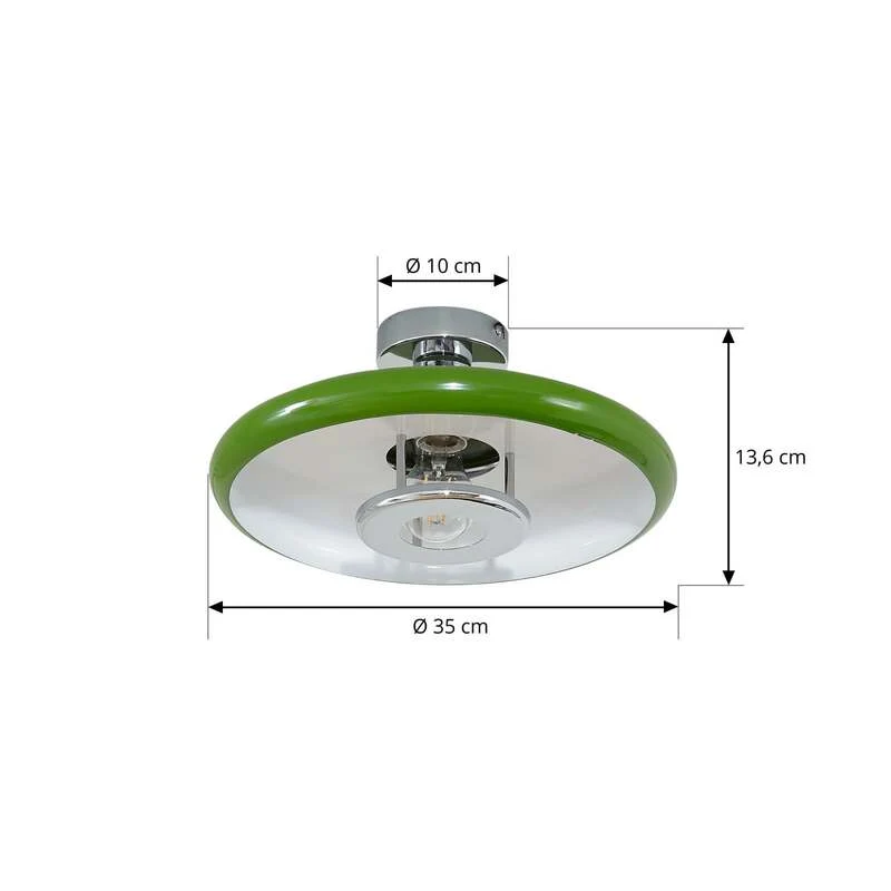 B-Ware Lindby Deckenleuchte Branford LED Lampe Leuchte dimmbar grün Ø35cm 16cm hoch