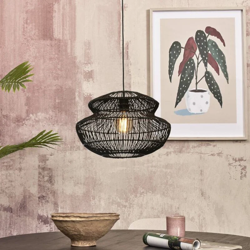 B-Ware GOOD & MOJO Zanzibar Hängeleuchte Pendelleuchte Lampe schwarz 40x30cm
