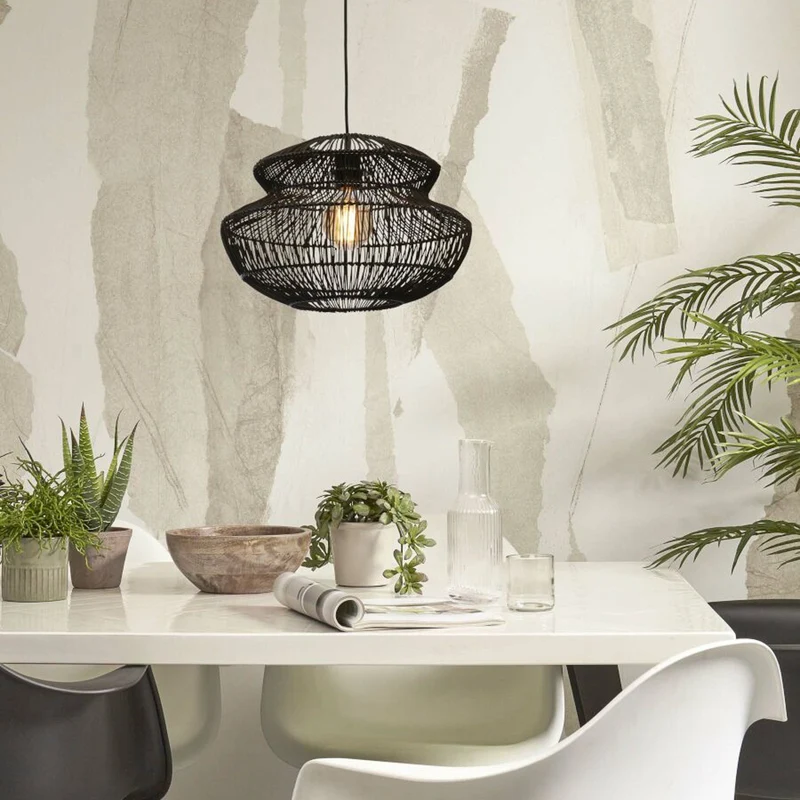 B-Ware GOOD & MOJO Zanzibar Hängeleuchte Pendelleuchte Lampe schwarz 40x30cm