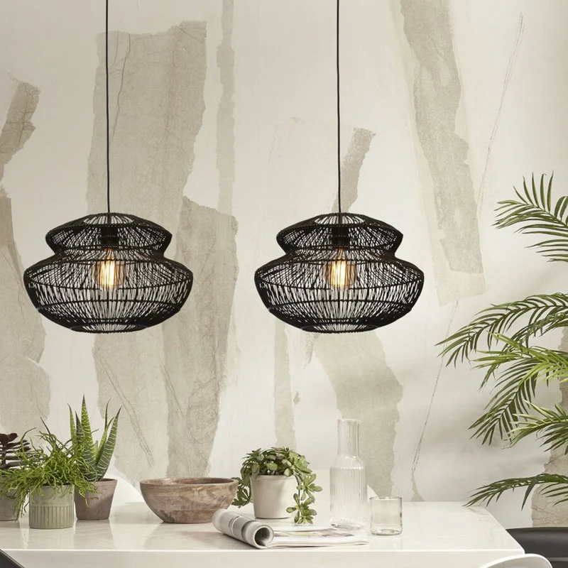 B-Ware GOOD & MOJO Zanzibar Hängeleuchte Pendelleuchte Lampe schwarz 40x30cm