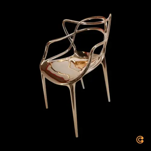 B-Ware Kartell Masters Metallic Armlehnstuhl Stuhl Esszimmerstuhl Gold SIEHE TEXT/FOTO