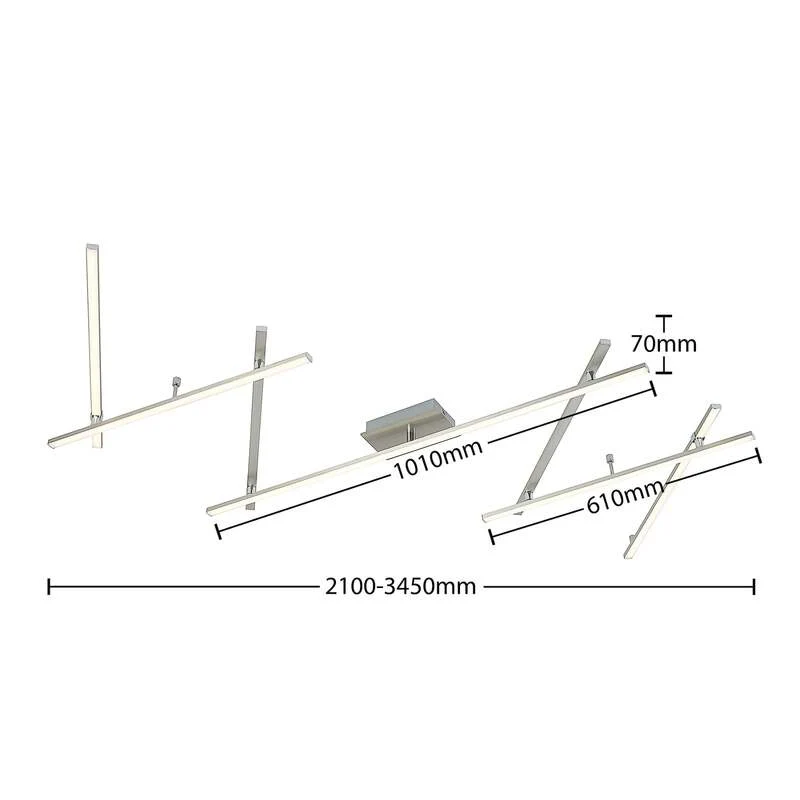 B-Ware Lindby Deckenleuchte Kerem LED Lampe dimmbar nickel 345cm 2300 Lumen warmweiß