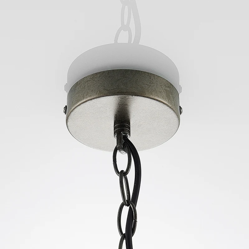B-Ware Lindby Hängeleuchte Holgar LED Pendelleuchte Lampe dimmbar grün Ø45cm Holz