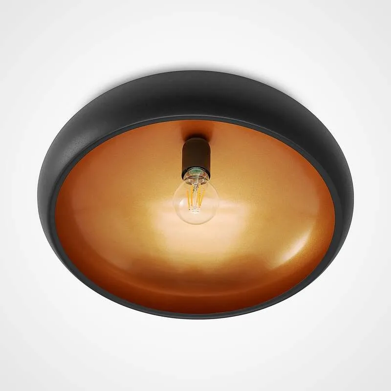 B-Ware Lindby Deckenlampe Gerwina LED Lampe Leuchte dimmbar schwarz gold Ø40cm 1x60W