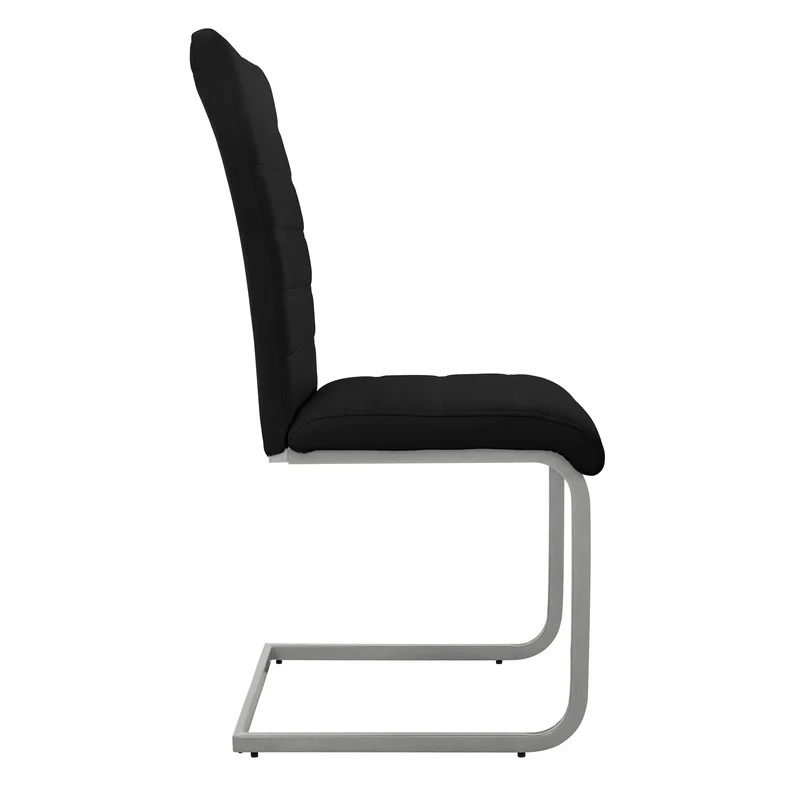 6er Set Esszimmerstuhl Freischwinger mit Rückenlehne Schwarz Kunsterlederbezug ML-Design