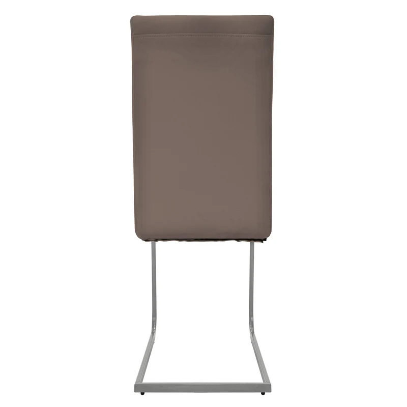 6er Set Esszimmerstuhl Freischwinger Rückenlehne Braun Kunsterlederbezug ML-Design