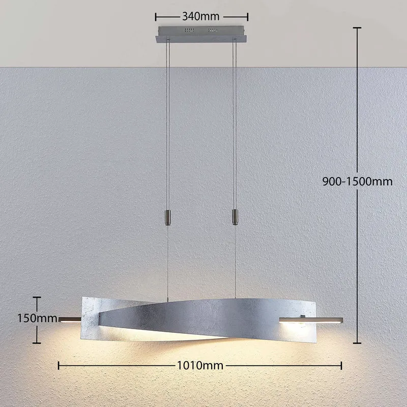 B-Ware Lucande Pendelleuchte Hängelampe LED Marija silber höhenverstellbar dimmbar 101