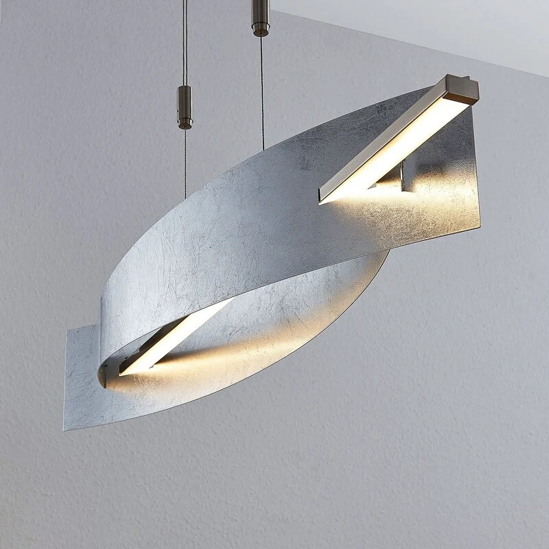 B-Ware Lucande Pendelleuchte Hängelampe LED Marija silber höhenverstellbar dimmbar 101