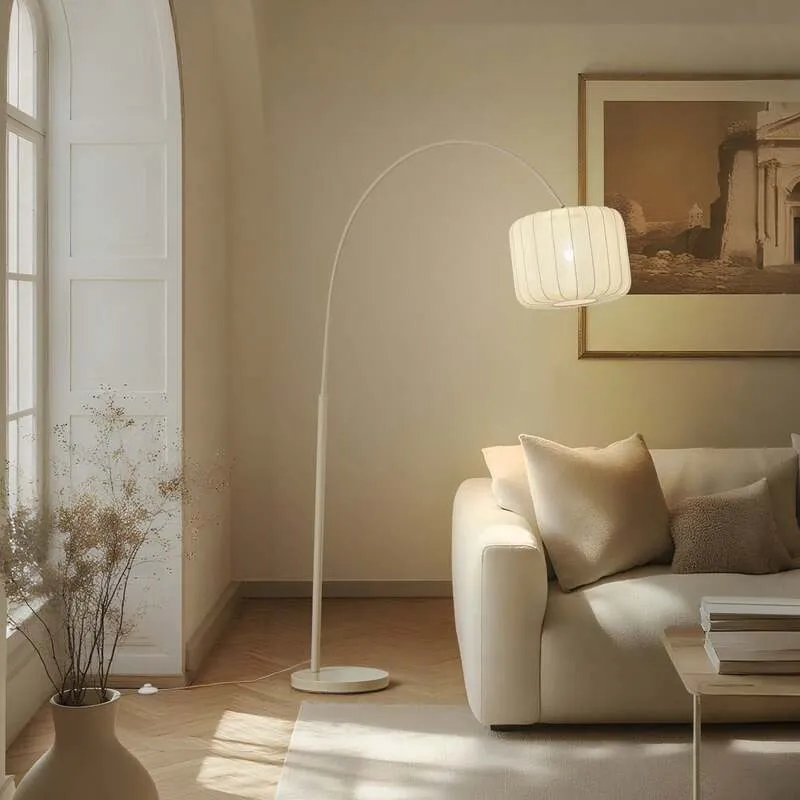 B-Ware Lindby Bogenleuchte Stehlampe Helin beige Textil Höhe 198,5cm SIEHE TEXT/FOTO41