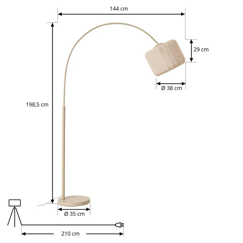 B-Ware Lindby Bogenleuchte Stehlampe Helin beige Textil Höhe 198,5cm SIEHE TEXT/FOTO