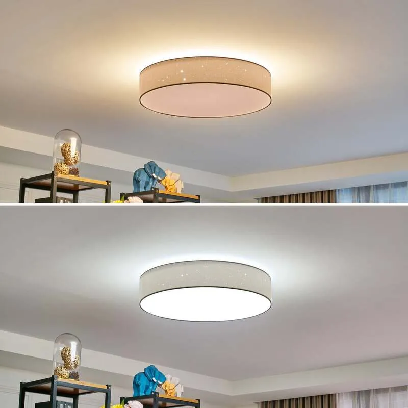 B-Ware Lindby Deckenleuchte Deckenlampe LED Ellamina Textil weiß dimmbar Fernbedien650