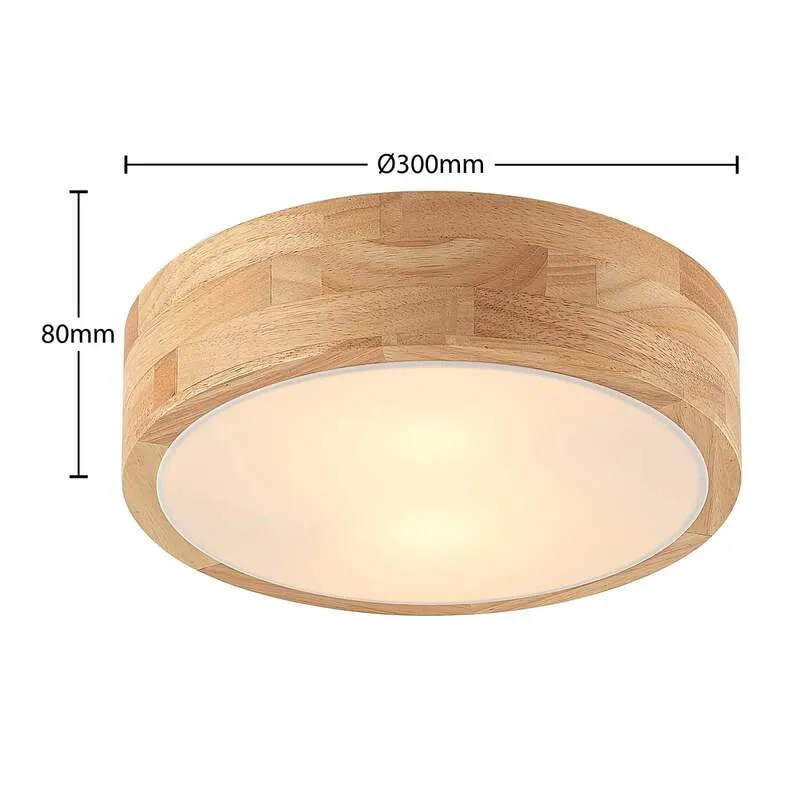 B-Ware Lindby Tanju Deckenlampe Deckenlampe Leuchte Eichenholz Ø30cm SIEHE TEXT/FOTO
