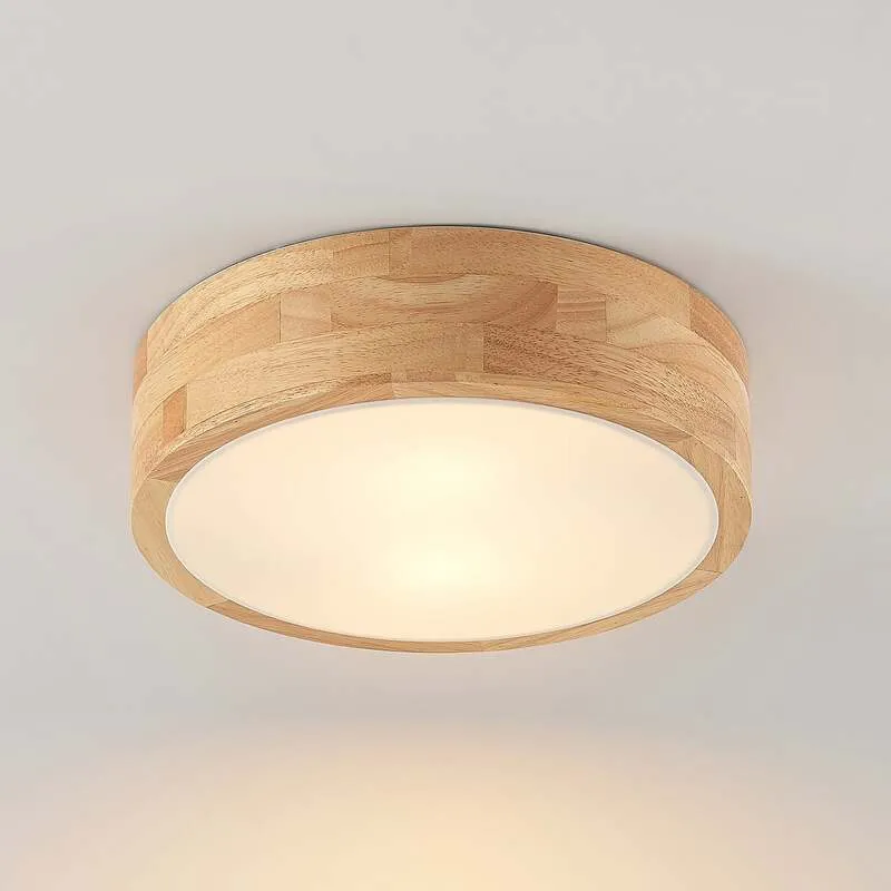 B-Ware Lindby Tanju Deckenlampe Deckenlampe Leuchte Eichenholz Ø30cm SIEHE TEXT/FOTO