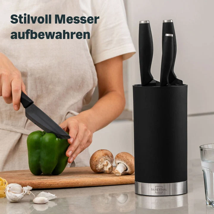 B-Ware SILBERTHAL Messerblock Universal Messerhalter Messeraufbewahrung Schwarz