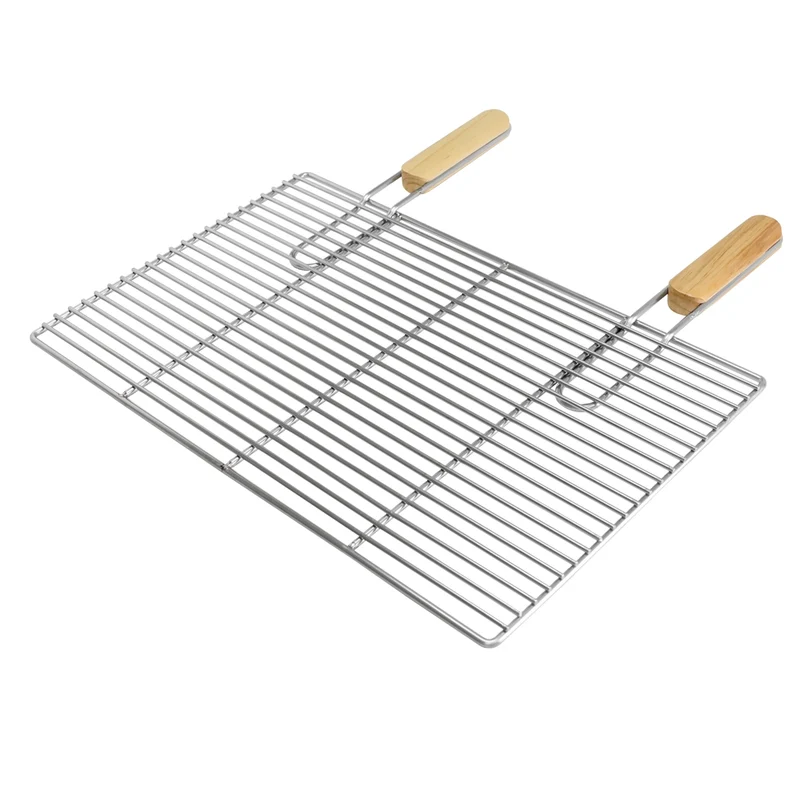 ECD Germany | Grillrost eckig mit abnehmbaren Griffen 54x34 cm Edelstahl, Outdoor Grillplatte robust für Gasgrill Holzkohlegrill BBQ Feuerstelle