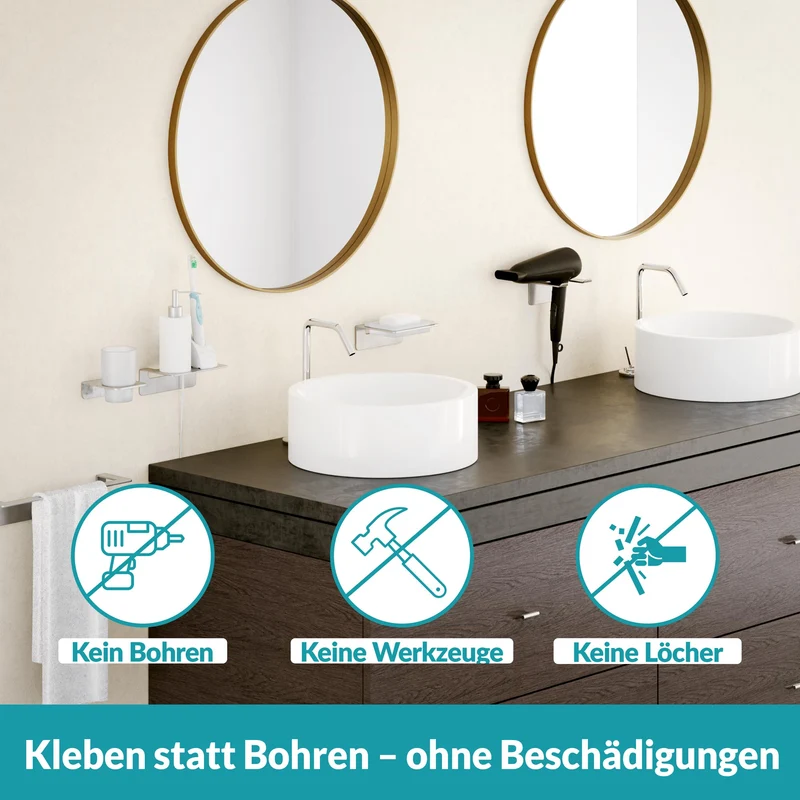 B-Ware WEISSENSTEIN Zahnputzbecherhalter Becher Badezimmer Halter Milchglas Silber W167