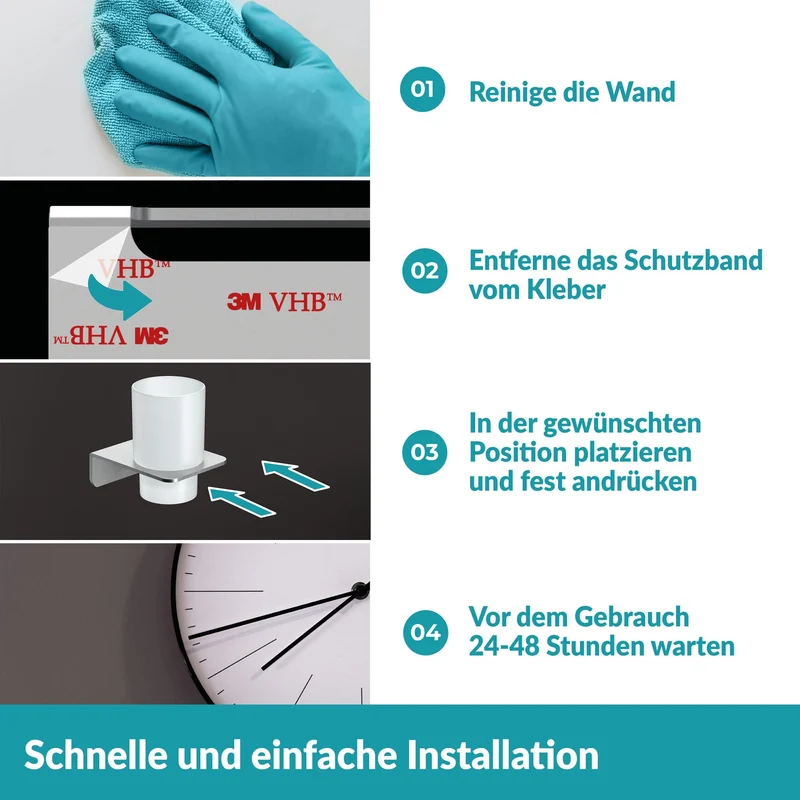 B-Ware WEISSENSTEIN Zahnputzbecherhalter Becher Badezimmer Halter Milchglas Silber W167