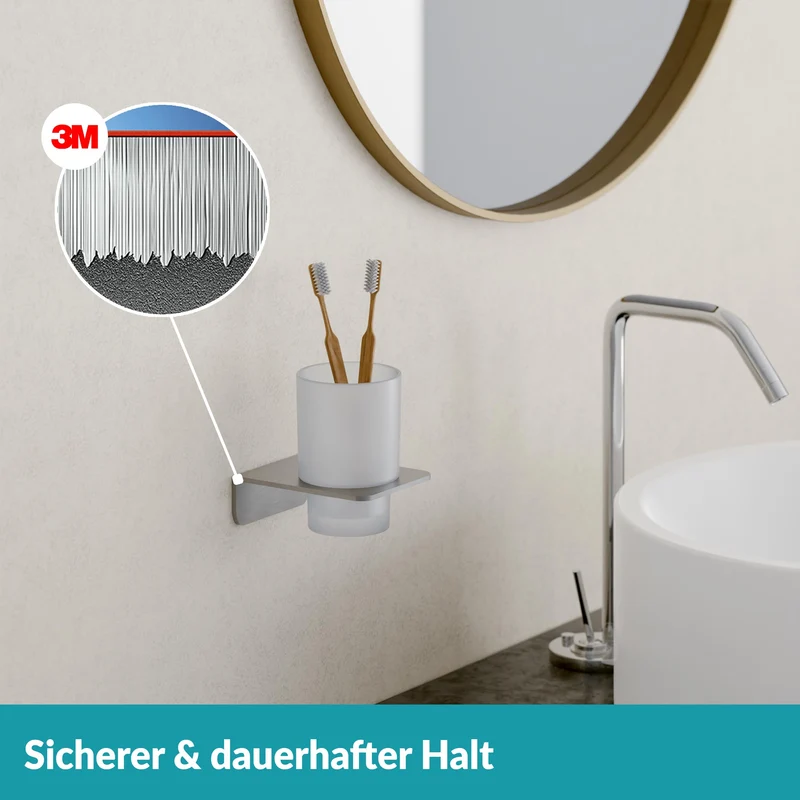 B-Ware WEISSENSTEIN Zahnputzbecherhalter Becher Badezimmer Halter Milchglas Silber W167