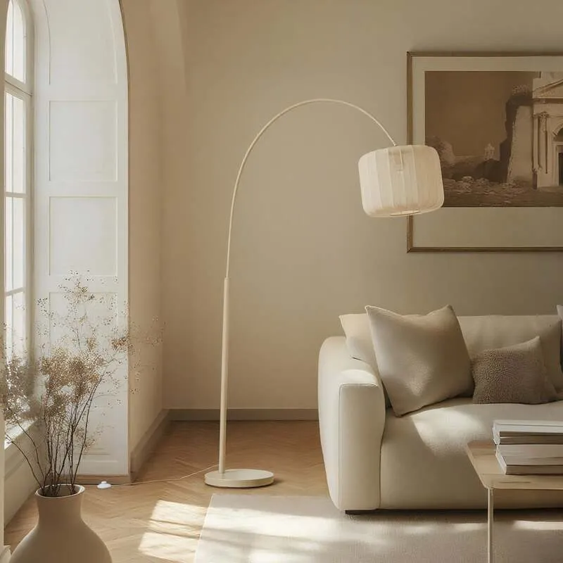 B-Ware Lindby Bogenleuchte Stehlampe Helin beige Textil Höhe 1985 cm SIEHE TEXT/FOTO