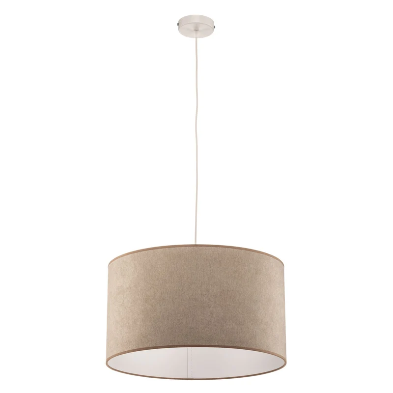 B-Ware Duolla Hängeleuchte Pendelleuchte Lampe Webmuster beige Textil Kunststoff E27