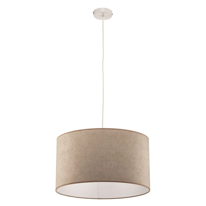 B-Ware Duolla Hängeleuchte Pendelleuchte Lampe Webmuster beige Textil Kunststoff E27